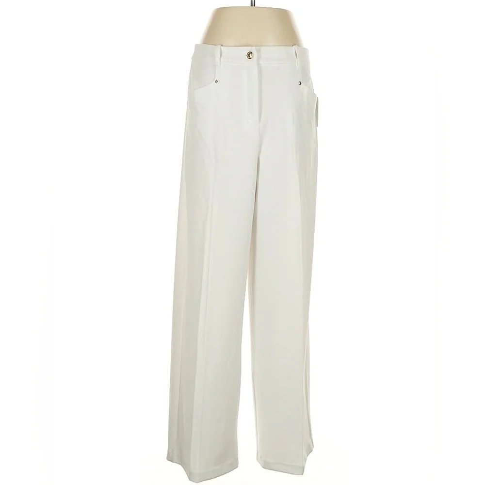 Michael Michael Kors Ivory High-Rise Straight Leg Pants – Size 8 – NWT